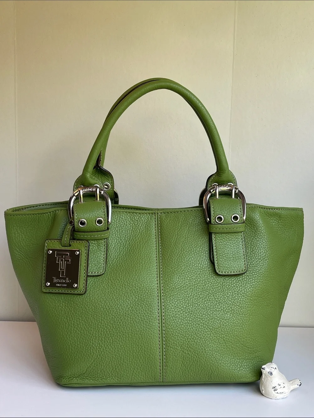 Tignanello Green Genuine Leather Handbag